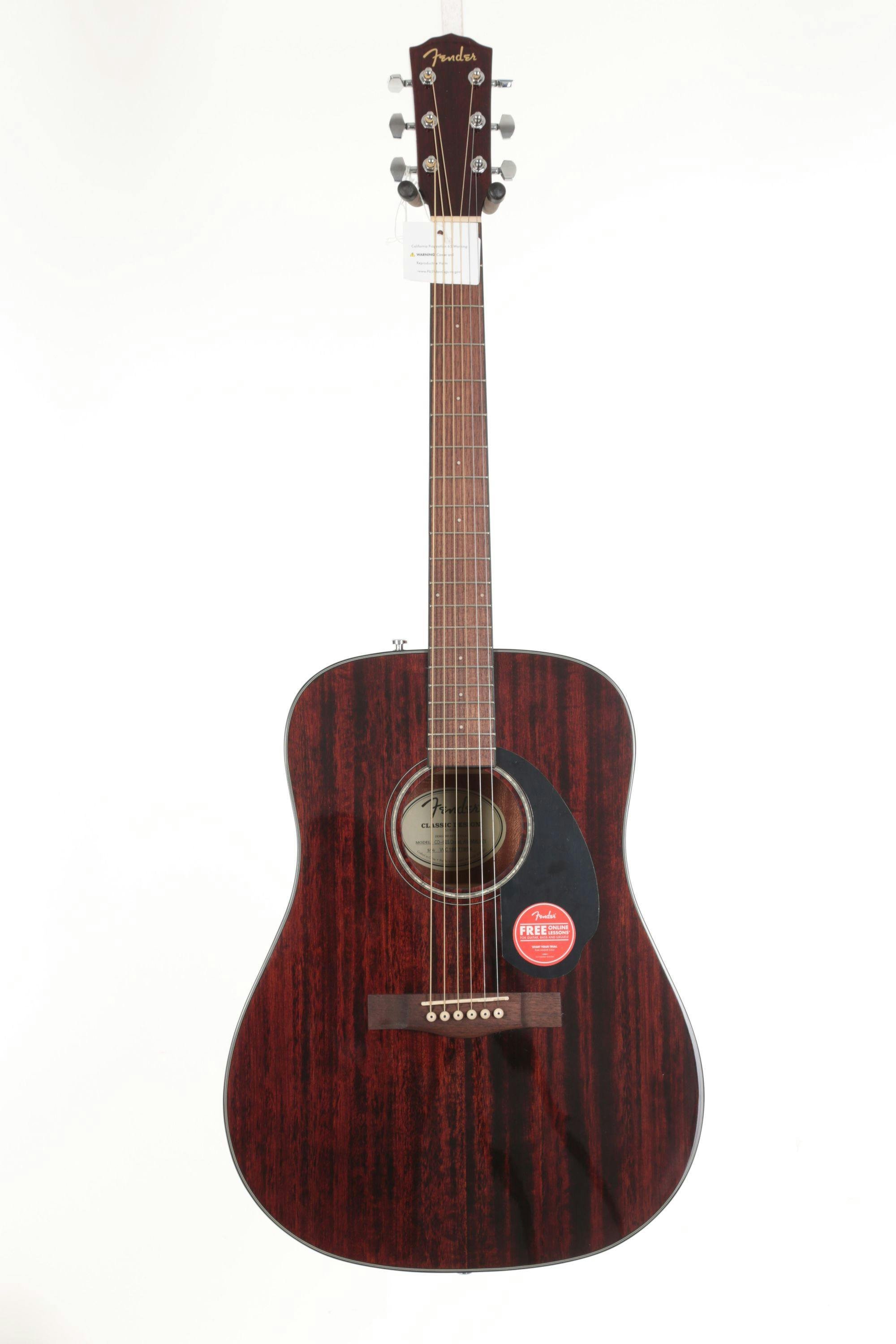 Fender CD-60S All-Mahogany Dreadnought Acoustic Guitar in Natural